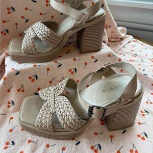 torrid Beige Braided Platform Block Heel Sandals